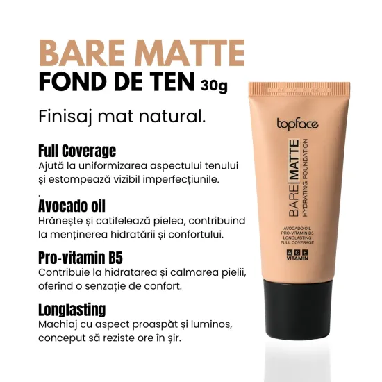 Fond de Ten Hidratant Bare Matte | Finisaj Mat