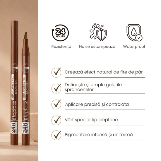 Marker pentru sprâncene Microblade PRO Comb&Fill